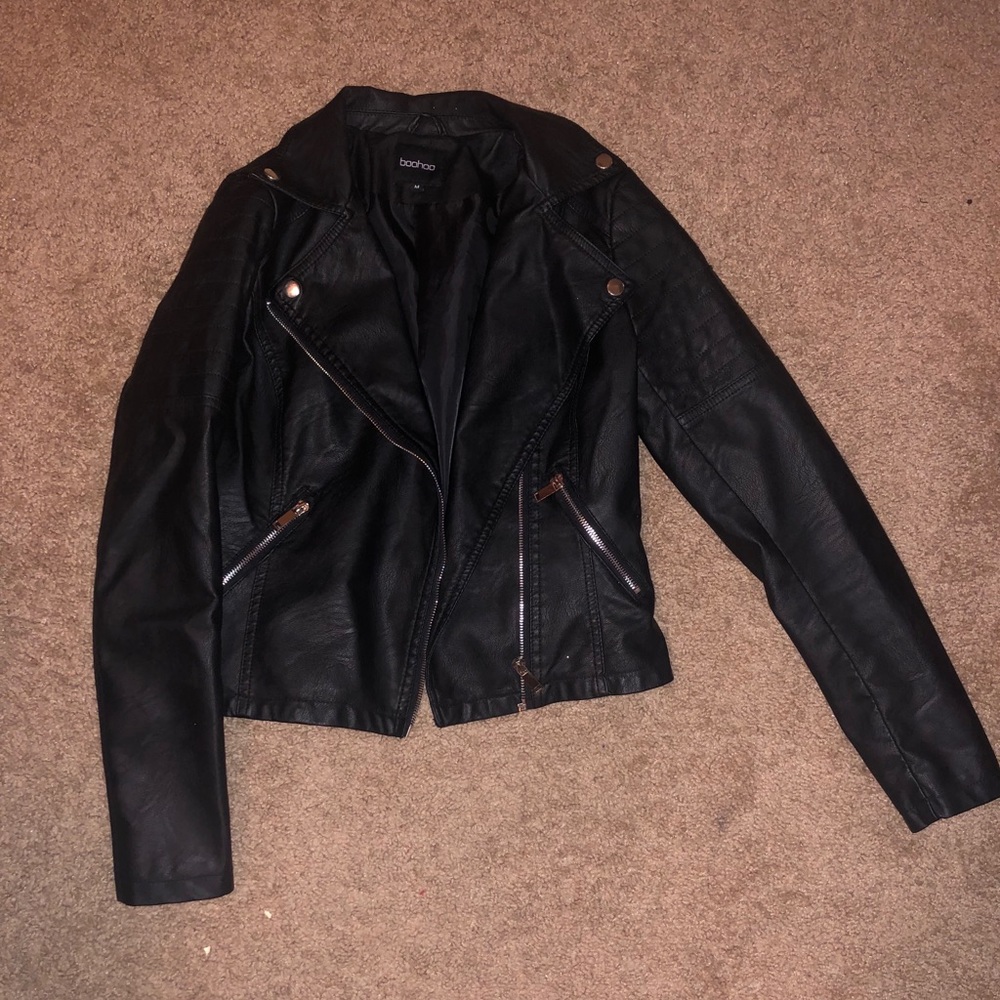 Black  Faux Leather Jacket
